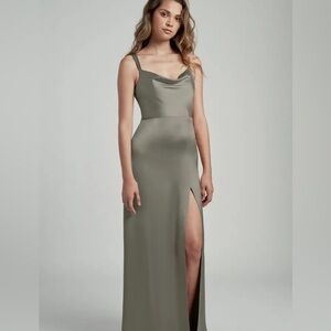 Jenny Yoo “Gina” bridesmaid dress in moss